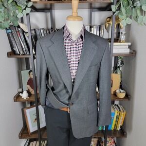 Chaps Ralph Lauren Men's‎ Sport Coat Two Button Gray Virgin Wool Birds Eye 42R